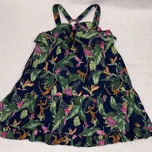 Janie jack tropical ruffle jungle monkey sun dress girls size 5